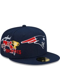 New Era Navy New England Patriots City Cluster 59fifty Fitted Hat