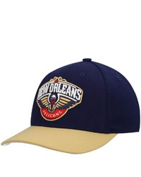 Mitchell & Ness Navygold New Orleans Pelicans Wool Two Tone Redline Snapback Hat At Nordstrom