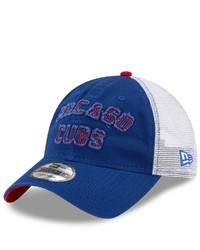 New Era Royal Chicago Cubs Frayed Wordmark Trucker 9twenty Adjustable Hat At Nordstrom
