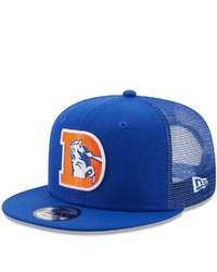 New Era Royal Denver Broncos Historic Logo Classic Trucker 9fifty Snapback Hat