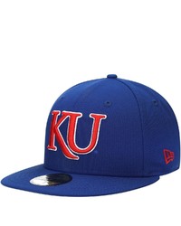 New Era Royal Kansas Jayhawks Logo Basic 59fifty Fitted Hat
