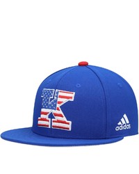 adidas Royal Kansas Jayhawks Patriotic On Field Baseball Fitted Hat
