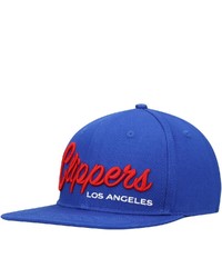 PRO STANDARD Royal La Clippers Drop Shadow Script Snapback Hat