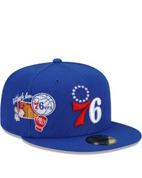 New Era Royal Philadelphia 76ers City Cluster 59fifty Fitted Hat