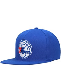 Mitchell & Ness Royal Philadelphia 76ers Team Ground Snapback Hat