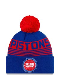 New Era Blue Detroit Pistons Proof Cuffed Knit Hat With Pom At Nordstrom
