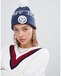 Tommy Jeans Bobble Beanie With Logo Crest Patch