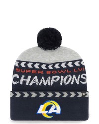 '47 Graynavy Los Angeles Rams Super Bowl Lvi Champions Clapboard Cuffed Pom Knit Hat At Nordstrom