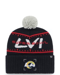 '47 Navy Los Angeles Rams Super Bowl Lvi Bound View Cuffed Pom Knit Hat At Nordstrom