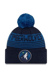 New Era Navy Minnesota Timberwolves Proof Cuffed Knit Hat With Pom At Nordstrom