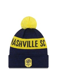 New Era Navy Nashville Sc Kick Off Cuffed Knit Hat With Pom At Nordstrom