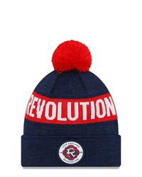 New Era Navy New England Revolution Kick Off Cuffed Knit Hat With Pom At Nordstrom