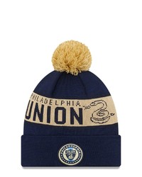 New Era Navy Philadelphia Union Kick Off Cuffed Knit Hat With Pom At Nordstrom