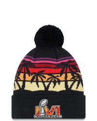 New Era Navy Super Bowl Lvi Palms Cuffed Knit Hat With Pom At Nordstrom