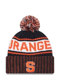 New Era Navy Syracuse Orange Marl Cuffed Knit Hat With Pom At Nordstrom
