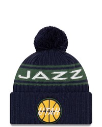 New Era Navy Utah Jazz 2021 Nba Draft Cuffed Knit Hat With Pom At Nordstrom