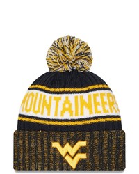 New Era Navy West Virginia Mountaineers Marl Cuffed Knit Hat With Pom At Nordstrom