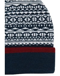 Topman Pattern Pom Knit Beanie