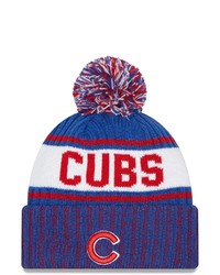 New Era Royal Chicago Cubs Marl Cuffed Knit Hat With Pom At Nordstrom