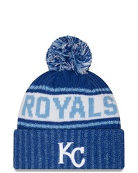 New Era Royal Kansas City Royals Marl Cuffed Knit Hat With Pom At Nordstrom