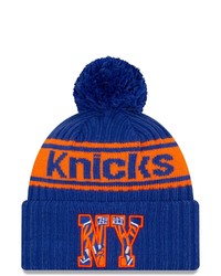 New Era Royal New York Knicks 2021 Nba Draft Cuffed Knit Hat With Pom At Nordstrom