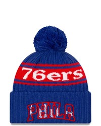 New Era Royal Philadelphia 76ers 2021 Nba Draft Cuffed Knit Hat With Pom At Nordstrom