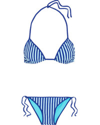 Diane von Furstenberg Reversible Printed Triangle Bikini Azure