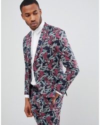 Jack & Jones Premium Slim Fit Blazer With All Over Print