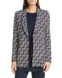 St. John Collection Stepped Wicker Inlay Knit Jacket