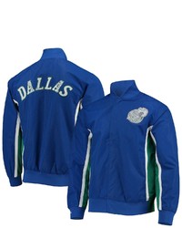 Mitchell & Ness Dallas Mavericks Blue Hardwood Classics 75th Anniversary Authentic Warmup Full Snap Jacket At Nordstrom