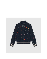 Gucci Embroidered Cotton Bomber Jacket