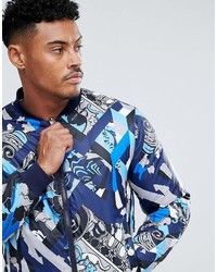 Versace Jeans Padded Reversible Bomber Jacket With Print