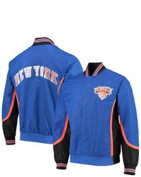Mitchell & Ness New York Knicks Blue Hardwood Classics 75th Anniversary Authentic Warmup Full Snap Jacket At Nordstrom