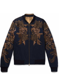 Dries Van Noten Reversible Embroidered Cotton Twill Bomber Jacket