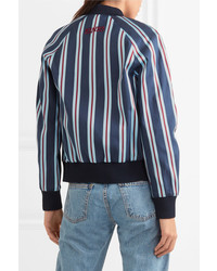 Kenzo Striped Cotton Blend Bomber Jacket