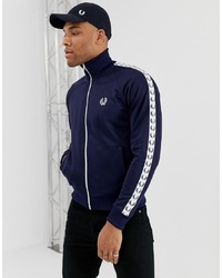 Fred Perry Taped Track Jacket In Navy