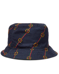 Navy Print Bucket Hat