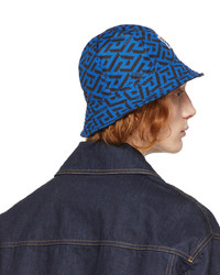Versace Blue La Greca Bucket Hat