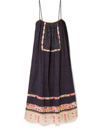 Ulla Johnson Nara Studded Embroidered Linen And Cotton Blend Dress