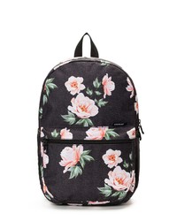 Navy Print Canvas Backpack