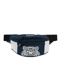 Navy Print Canvas Fanny Pack