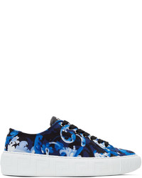 Versace Blue Baroccoflage Greca Low Top Sneakers