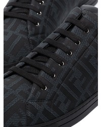 Fendi Ff Monogram Pattern Lace Up Sneakers