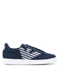 Ea7 Emporio Armani Logo Print Low Top Canvas Trainers