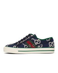 Gucci Navy Gg Tennis 1977 Sneakers