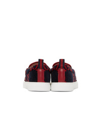 Gucci Blue Terrycloth Gg Slip On Sneakers