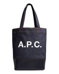 A.P.C. Axelle Denim Leather Tote