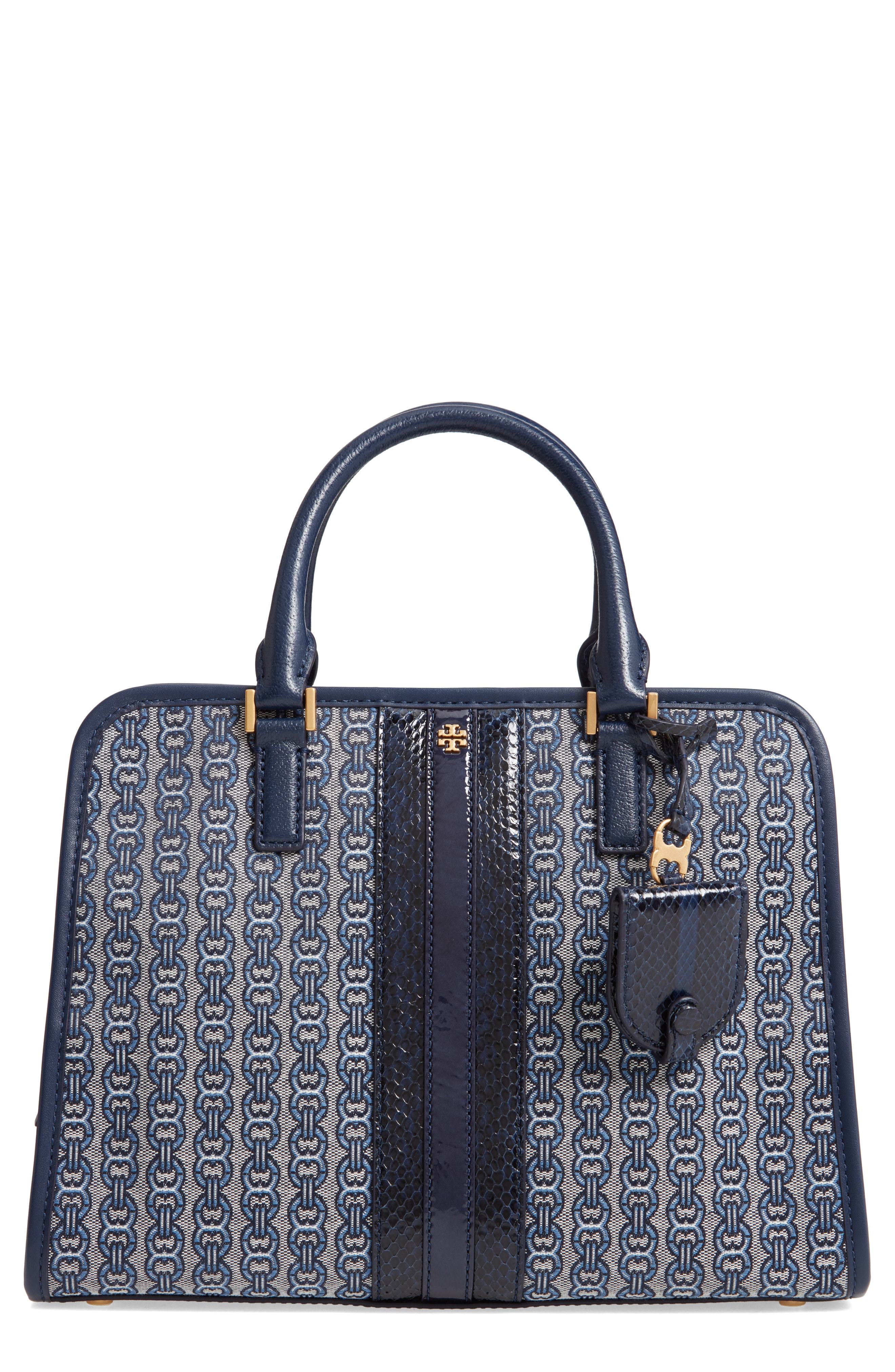 tory burch gemini link jacquard tote