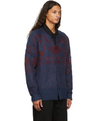 South2 West8 Navy Red Nordic Cardigan