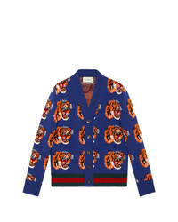 Gucci Tiger Jacquard Wool Cardigan